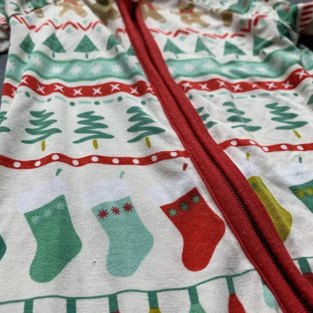 Little Sleepies Fair Isle Christmas Bamboo Zippy